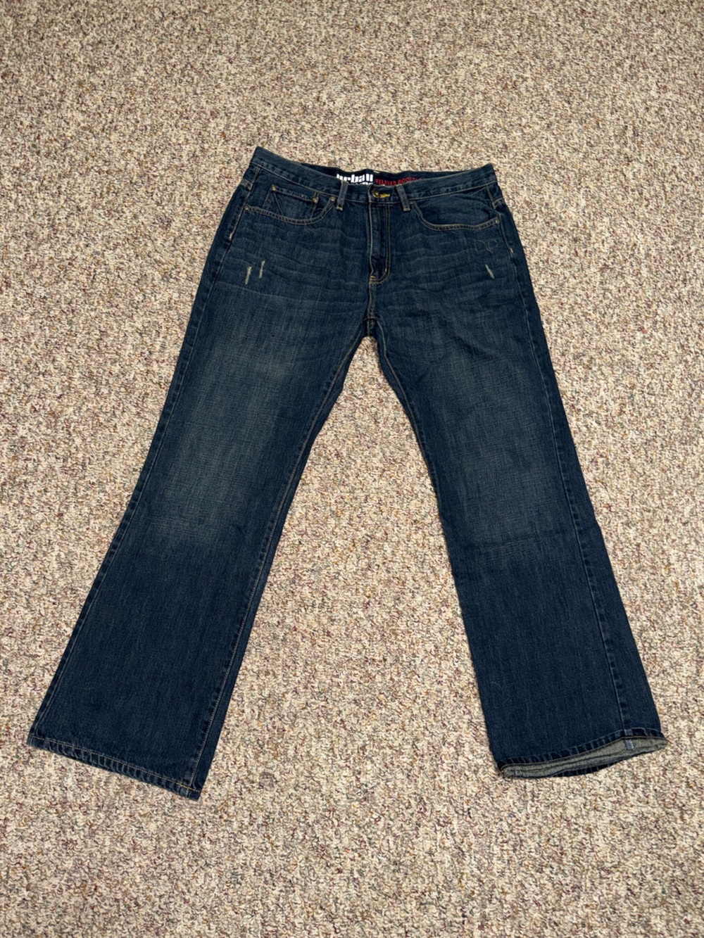 Men's urban pipeline size 34 jeans Dark Wash relaxed bootcut Jeans